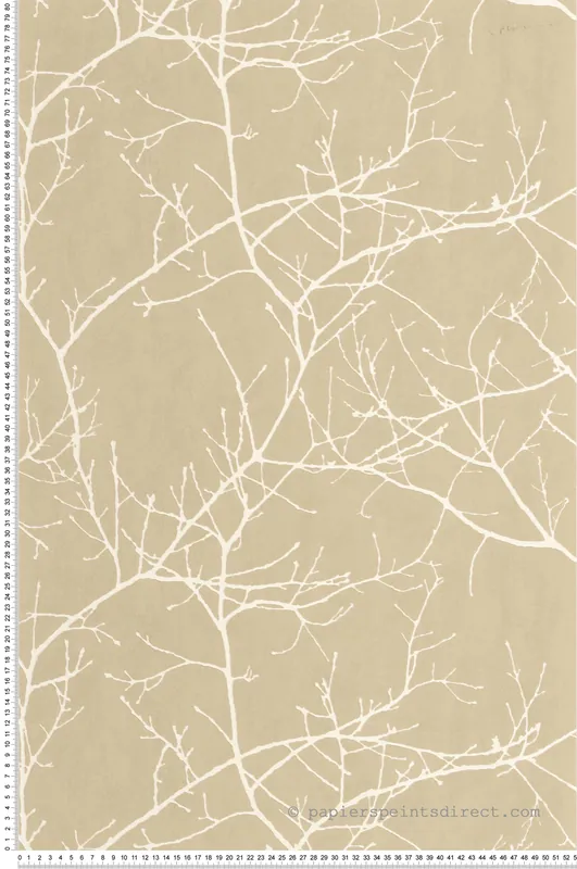 Remise Papier peint Branche Arbre Vancouver beige sable - Riverside 4 de Casadéco Réf. RIVI89531173