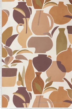 Papier peint Vase Céramique Vallauris nude terracotta - Terra Rossa de Casamance Réf. CAS-76210610 Nouvel Arrivage