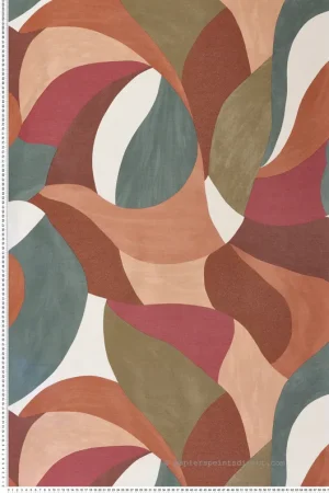 Solde Papier peint Formes Contemporain Mandorla multicouleurs - Terra Rossa de Casamance Réf. CAS-76200304