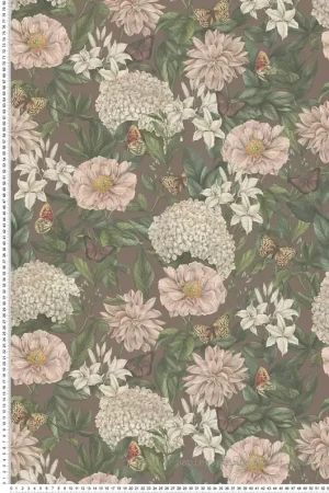 Prix Réduit Papier peint Girly Fleuri Papillon rose prune - Drawn Into Nature d‘A.S. Création Réf. AS-394263