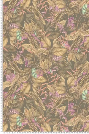 Meilleur Prix Papier peint Végétaux Jungle Feuillage brun rose - Drawn Into Nature d‘A.S. Création Réf. AS-394253
