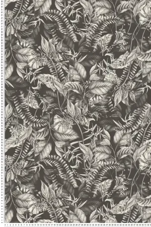 Satisfait Ou Remboursé Papier peint Végétaux Jungle Feuillage noir blanc - Drawn Into Nature d‘A.S. Création Réf. AS-394252
