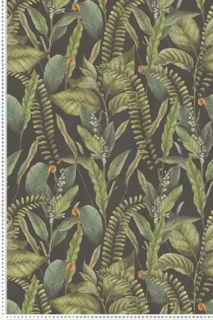 Soldes Papier peint Végétation Jungle vert noir - Drawn Into Nature de Livingwalls Réf. 39413-1