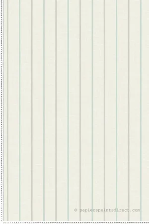 Papier peint Rayure Fine Flèche Andree vert d‘eau gris - French Country d‘Initiales Réf. INI-FC62508 Dernière Chance