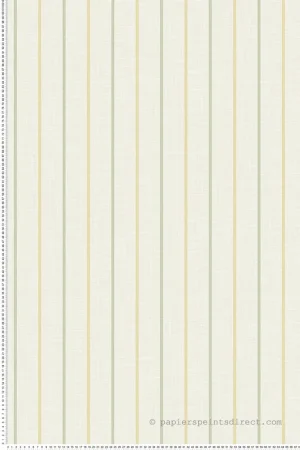 Offre Limitée Papier peint Rayure Fine Flèche Andree vert jaune - French Country d‘Initiales Réf. INI-FC62504