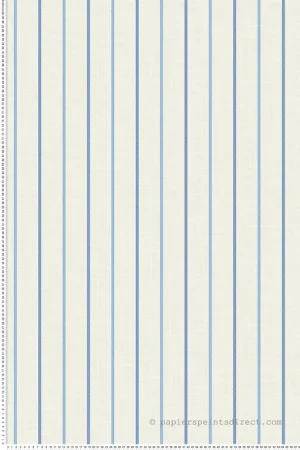 Prix Réduit Papier peint Rayure Fine Flèche Andree bleu écru - French Country d‘Initiales Réf. INI-FC62502