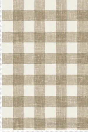 Papier peint Vichy Grand Carreau taupe clair écru - French Country d‘Initiales Réf. INI-FC62306 Acheter En Ligne