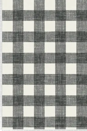 Papier peint Vichy Grand Carreau gris écru - French Country d‘Initiales Réf. INI-FC62300 Expédié Aujourd'hui
