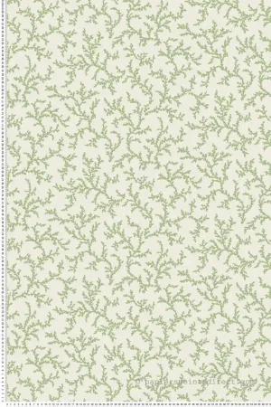 Livraison Express Papier peint Corail Branche vert écru - French Country d‘Initiales Réf. INI-FC62104