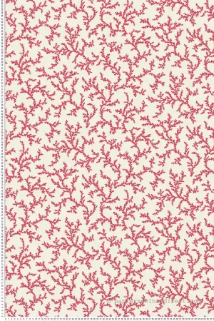 Seulement Aujourd'hui Papier peint Corail Branche rouge écru - French Country d‘Initiales Réf. INI-FC62101