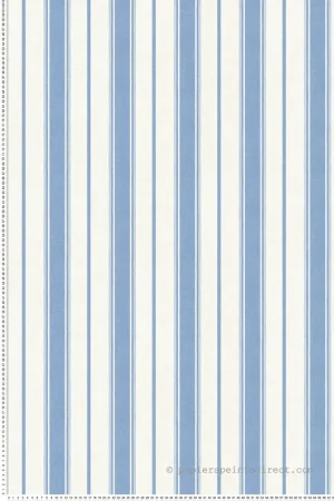 Jusqu'à Épuisement Des Stocks Papier peint Rayure Classique Eliott bleu écru - French Country d‘Initiales Réf. INI-FC61502