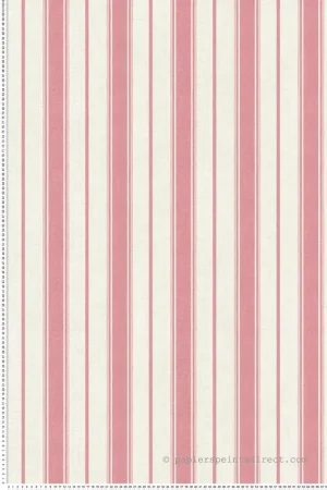 Papier peint Rayure Classique Eliott rose écru - French Country d‘Initiales Réf. INI-FC61501 Nouvel Arrivage