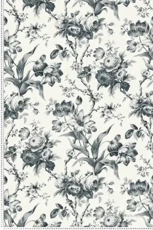 Produit De Marque Papier peint Rose Rameau Florale gris écru - French Country d‘Initiales Réf. INI-FC61200