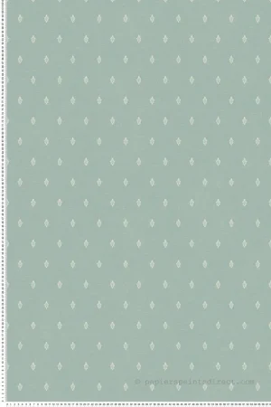 Papier peint Petite Feuille d‘Acanthe vert d‘eau gris - French Country d‘Initiales Réf. INI-FC60612 Bon Marché