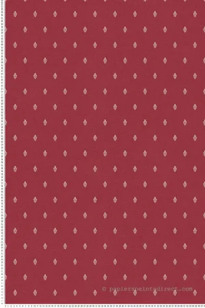 Commander Maintenant Papier peint Petite Feuille d‘Acanthe rouge écru - French Country d‘Initiales Réf. INI-FC60601