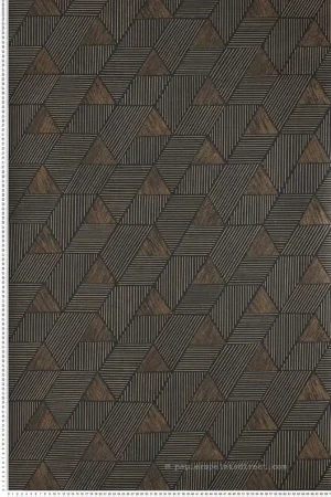 Jusqu'à Épuisement Des Stocks Papier peint Triangle Ethnique Méroé noir mordoré - Bord Du Nil de Casamance Réf. CAS-76172650