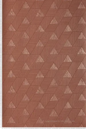 Super Prix Papier peint Triangle Ethnique Méroé terracotta cuivré - Bord Du Nil de Casamance Réf. CAS-76172548