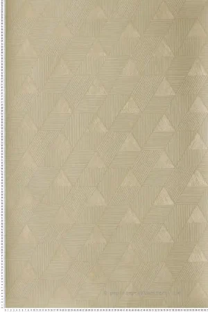 Vente Directe Papier peint Triangle Ethnique Méroé vert cendré doré - Bord Du Nil de Casamance Réf. CAS-76172344