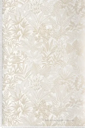 Vente Flash Papier peint Feuillage Doum blanc doré - Bord Du Nil de Casamance Réf. CAS-76151324