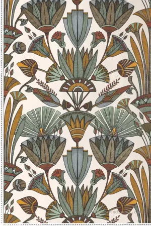 Papier peint Egypte Denderah multicolore - Bord Du Nil de Casamance Réf. CAS-76130202 Nouvelle Collection