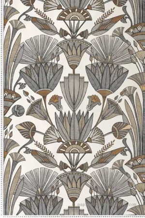 Papier peint Egypte Denderah gris mordoré - Bord Du Nil de Casamance Réf. CAS-76130100 Quantité Limitée