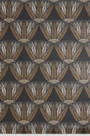 Prix Choc Papier peint Palmette Castalia noir mordoré - Bord Du Nil de Casamance Réf. CAS-76162140