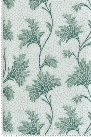 Meilleur Prix Papier peint Nature Mosaic Trail Aquamarine - National Trust Papers 4 de Little Greene Réf. 0267MOAQUAM