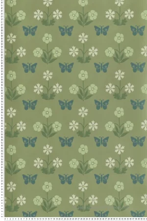 Pas Cher Papier peint Fleuri Burges Butterfly Garden - National Trust Papers 4 de Little Greene Réf. 0267BUGARDE
