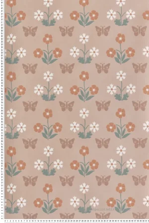 Remise Papier peint Fleuri Burges Butterfly Masquerade - National Trust Papers 4 de Little Greene Réf. 0267BUMASQU