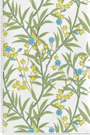 Papier peint Classique Bamboo Floral Blue Verditer - National Trust Papers 4 de Little Greene Réf. 0267BABLUEV Achat Immédiat