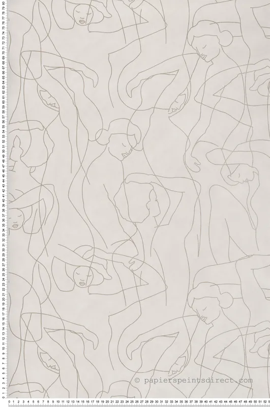 Papier peint Silhouette Design blanc cassé nacré - Boca Chica de Montecolino Réf. MC-SO27043 Haute Qualité