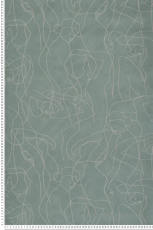 Papier peint Silhouette Design vert sauge rose pâle - Boca Chica de Montecolino Réf. MC-SO27041 Commande En Gros