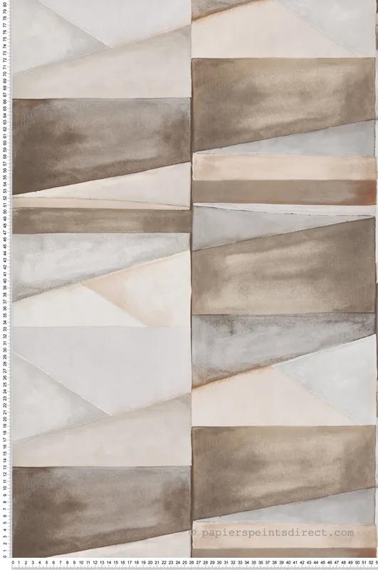 Solde Papier peint Géométrique Ethnique marron gris beige - Boca Chica de Montecolino Réf. MC-SO27033