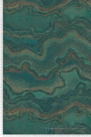 Remise Papier peint Pierre Précieuse Métallisé turquoise doré - Stories of Life d‘A.S. Création Réf. AS-396593