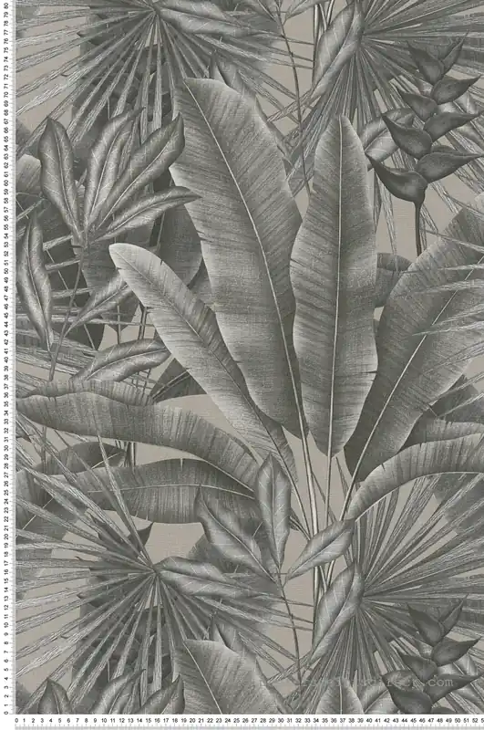 Must-Have Papier peint Feuillage Jungle Amazonienne gris taupe - Stories of Life d‘A.S. Création Réf. AS-396473