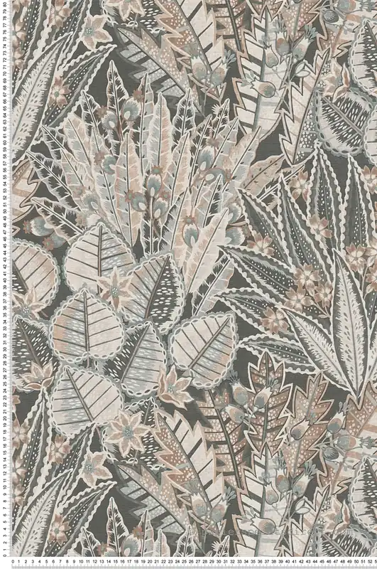 Prix Cassé Papier peint Fleurs Feuilles Dessin anthracite marron - Stories of Life d‘A.S. Création Réf. AS-396533