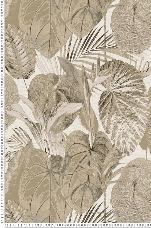 Commande En Gros Papier peint Feuilles Palmes Colosia beige - Famous Garden d‘A.S. Création Réf. AS-393551