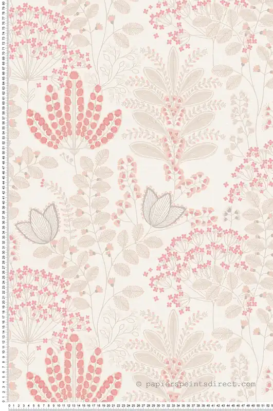 Prix Promo Papier peint Fleurs Enfantin Achillae rose blanc - Famous Garden d‘A.S. Création Réf. AS-393492