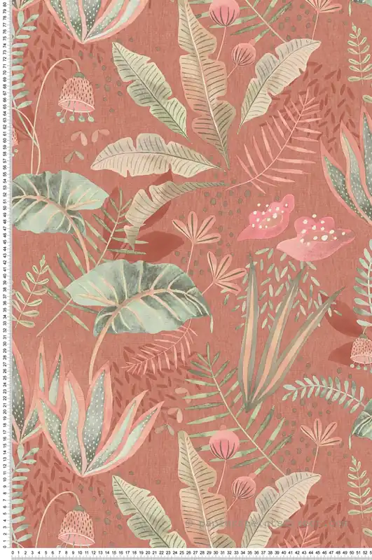 Bon Marché Papier peint Plantes Exotiques Arty Folia brique - Famous Garden d‘A.S. Création Réf. AS-393482