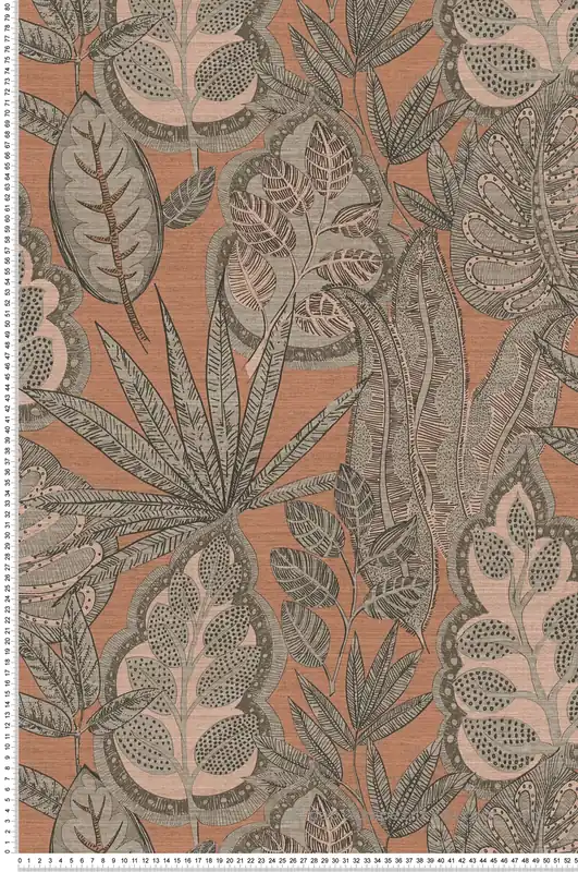 Affaire À Saisir Papier peint Feuillage Symbole Indiana taupe rose - Famous Garden d‘A.S. Création Réf. AS-393462