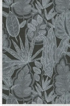 Produit De Marque Papier peint Feuillage Symbole Indiana gris noir - Famous Garden d‘A.S. Création Réf. AS-393461