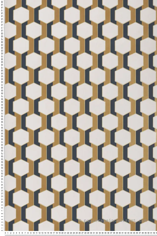 Top Vente Papier peint Art Déco Hamilton doré bleu nuit - Derby de Casadéco Réf. DERB89302640