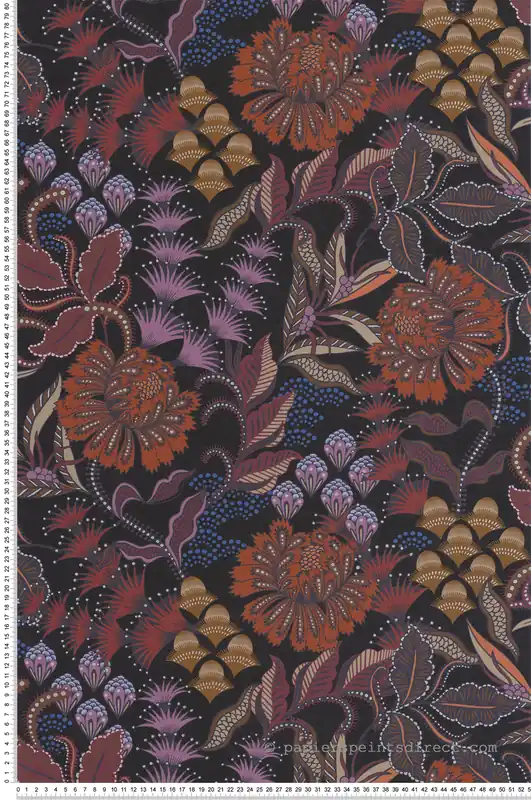 Achetez Aujourd'hui Papier peint Fleur Vintage Bloomsbury rouille prune - Derby de Casadéco Réf. DERB89288418
