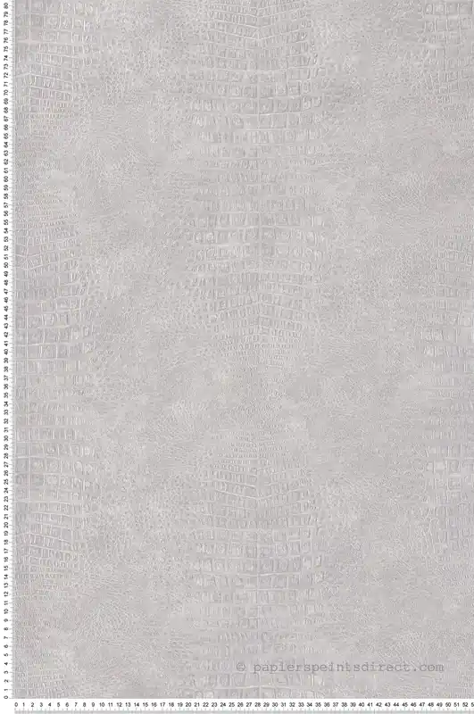 Papier peint Crocodile Imprimé Réaliste gris argenté - Sauvage 2 de Lutèce Réf. LTC-G67509 Haute Qualité
