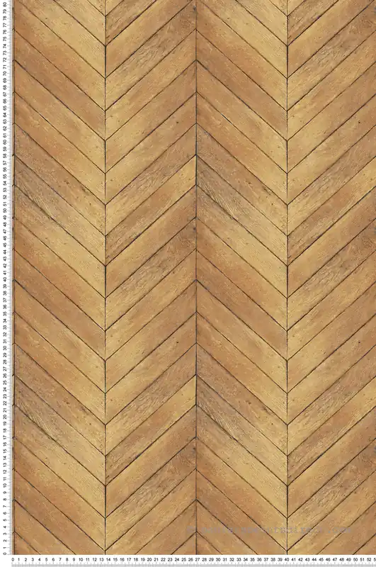 Commande En Gros Papier peint Trompe l‘oeil Bois Chevron ocre marron - Sauvage 2 de Lutèce Réf. LTC-G67998