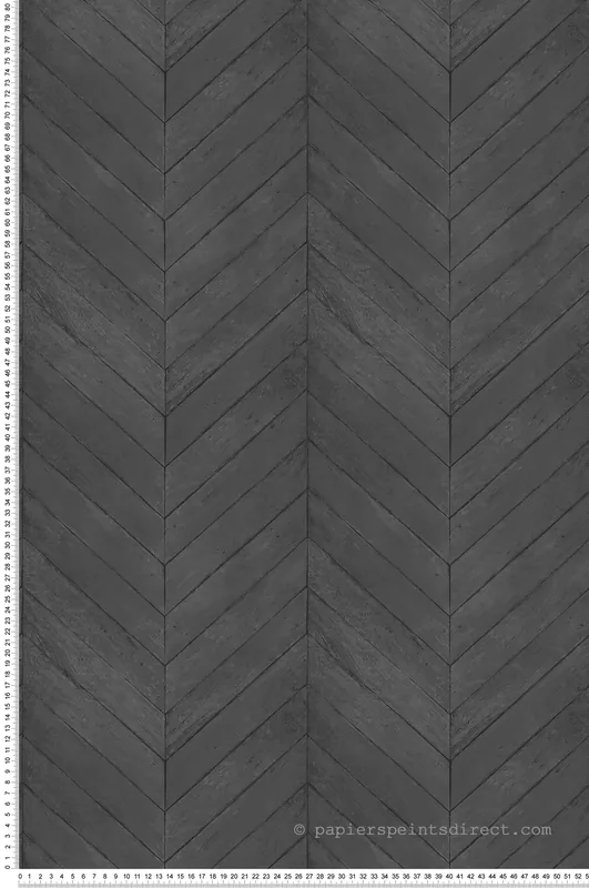 Meilleure Vente Papier peint Trompe l‘oeil Bois Chevron noir - Sauvage 2 de Lutèce Réf. LTC-G67996