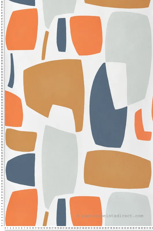 Meilleur Choix Papier peint Forme Géométrique Module orange - Milano Sixties de Casadéco Réf. MISI89383606