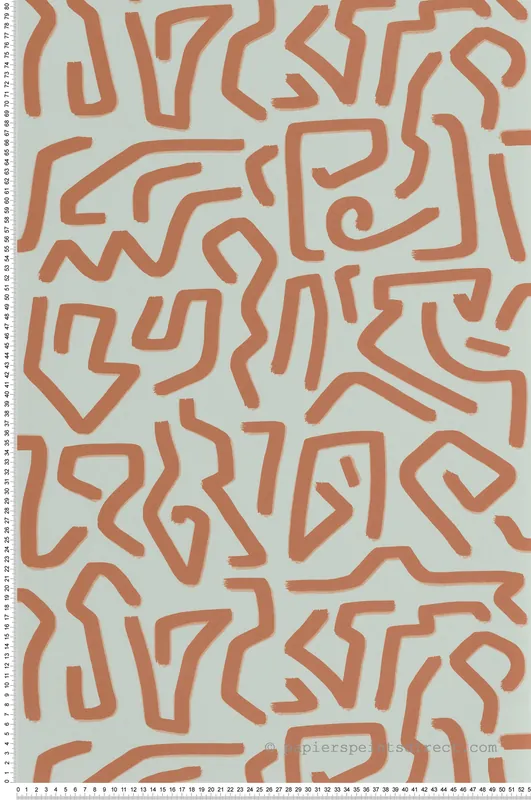 Meilleure Vente Papier peint Tracés Abstraits Symbol amande rouille - Milano Sixties de Casadéco Réf. MISI89357337