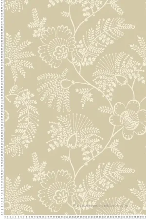 Must-Have Papier peint Branché Floral Maeve beige - Delicatesse de Lutèce Réf. LTC-FD26825