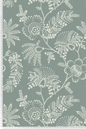 Papier peint Branché Floral Maeve vert foncé - Delicatesse de Lutèce Réf. LTC-FD26824 Authentique